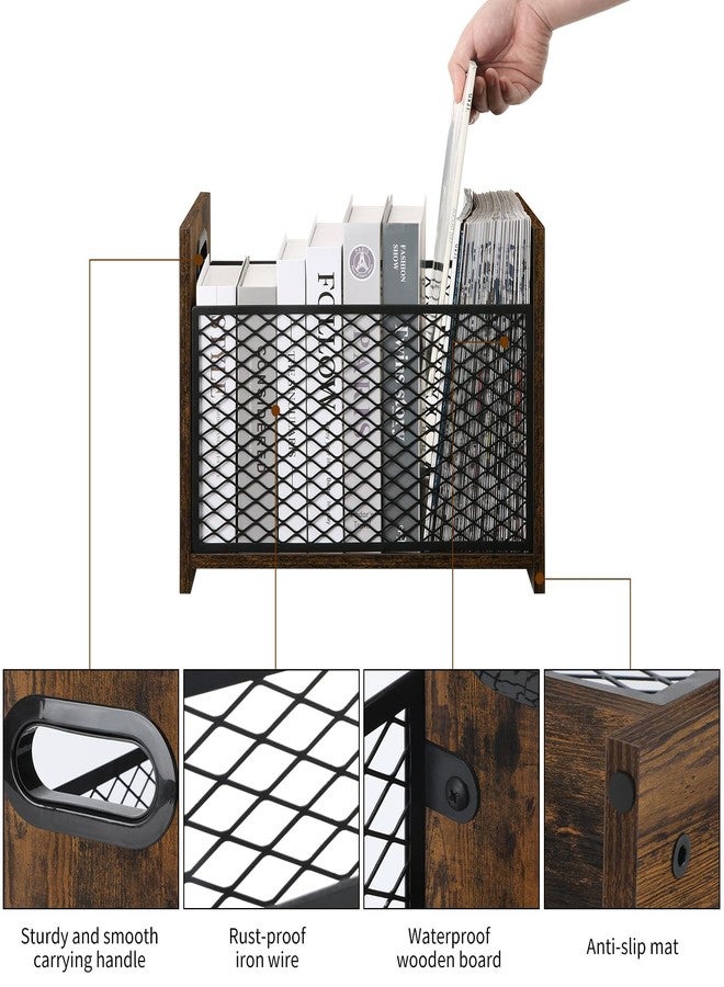 YINMIT Magazine Holder, Magazine Rack for Desktop and Home Office, Farmhouse File Storage Basket for Letters, Magazines, Books, Newspapers (Large) - Image 5